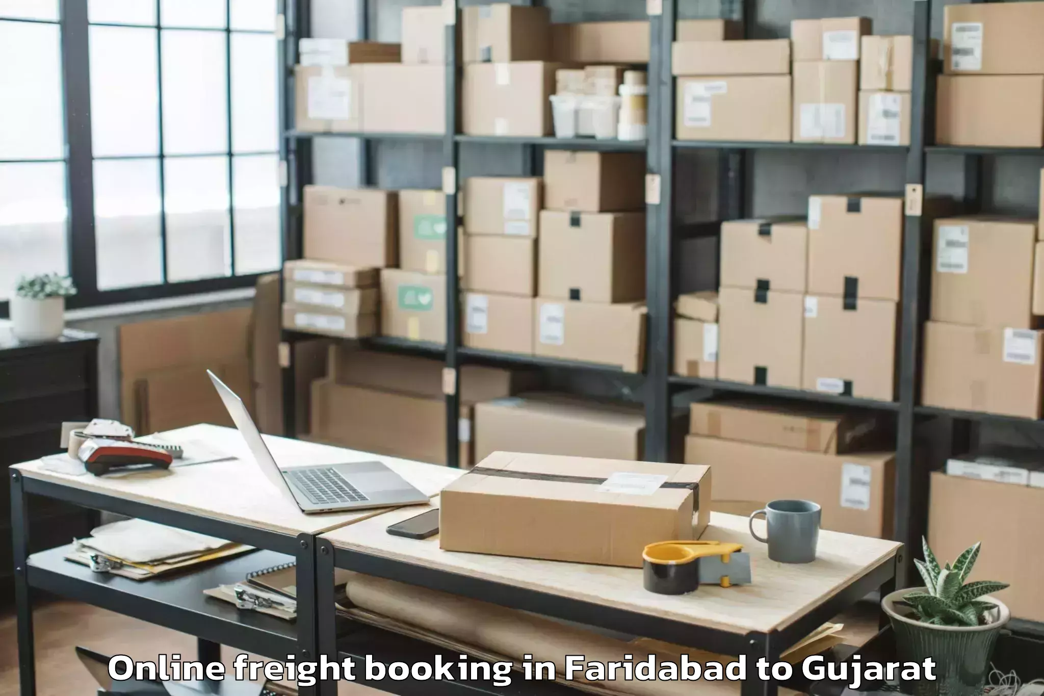 Expert Faridabad to Jamjodhpur Online Freight Booking